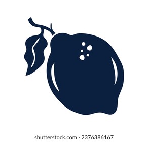 Lemon silhouette. Silhouette of lime, orange, lemon in black and white colors. Hand Drawn lemon isolated on white background. vector illustration. Black silhouette Lemon.