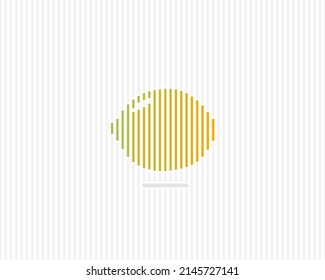 Lemon silhouette in line art. Vector illustration with vertical lines isolated on a white background. Lemon vector icon with gradient.