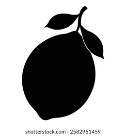 Lemon Silhouette Vector Art Illustration - Black Lemon Fruit Artwork Design