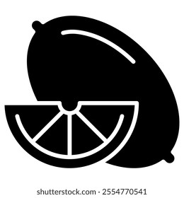 Lemon silhouette vector isolated on a white background.