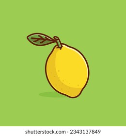 Lemon simple cartografía ilustración vectorial fruta concepto de naturaleza icono aislado