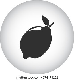 Lemon simple icon on colorful round background