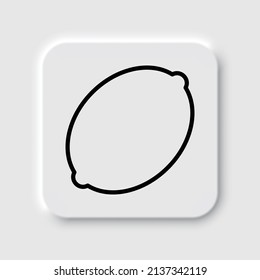 Lemon simple icon vector. Flat desing. Neumorphism design.ai
