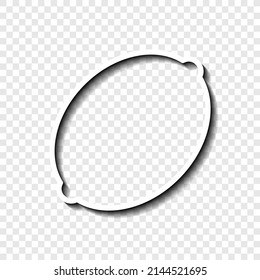 Lemon simple icon vector. Flat desing. White with shadow on transparent grid.ai