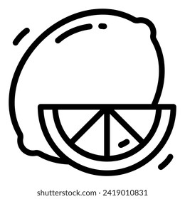 Lemon Simple Line Icon Logo Symbol