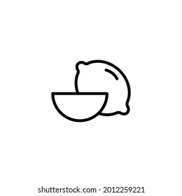 Lemon simple thin line icon vector illustration
