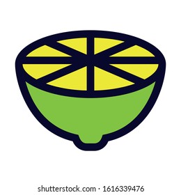 Lemon. Simple Vector Color Icon.