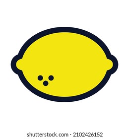 Lemon. Simple Vector Color Icon.