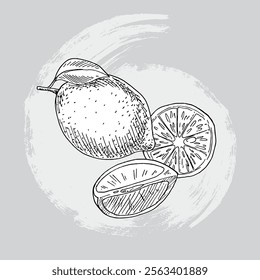 lemon sketch hand drawn vector illustratio