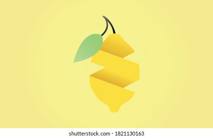 Lemon slice in abstract style