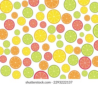 Lemon slice background. Graphic vector
