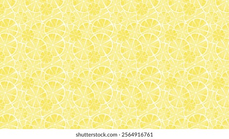 Lemon slice background pattern texture juicy fruit citrus simple modern minimalism vector illustration.