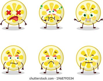 Lemon slice cartoon character with nope expression