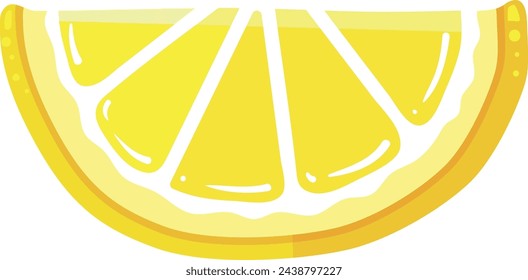 Lemon slice cartoon icon. Juicy citrus fruit