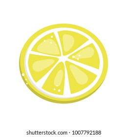 Lemon slice cartoon vector Illustration