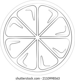 Lemon slice, contorno icono lineal en fondo transparente
