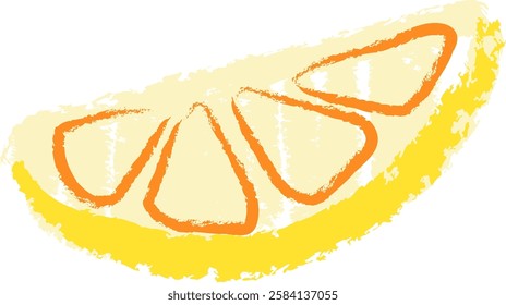 Lemon Slice Crayon Pencil Art Vector Illustration