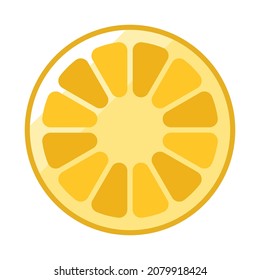 lemon slice flat clipart vector illustration