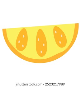 Lemon slice flat design, citrus fruit