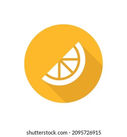 Lemon slice flat icon with shadow