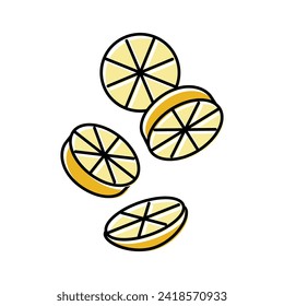 lemon slice food cut color icon vector. lemon slice food cut sign. isolated symbol illustration