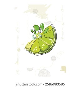 lemon slice , green lemon, fresh