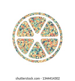 lemon slice icon. Colored mosaic with polygons