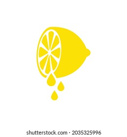 Lemon slice icon design illustration template