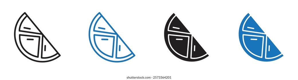 Lemon slice icon Flat line symbol