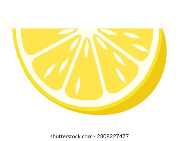 Zitronenseitensymbol im flachen Stil einzeln auf weißem Hintergrund. Stockvektorgrafik mit Fruchtsymbol.