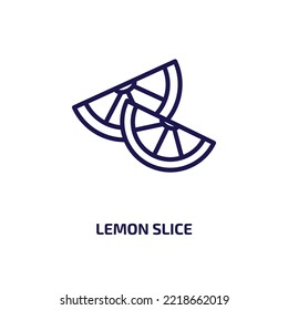 lemon slice icon from food collection. Thin linear lemon slice, slice, fruit outline icon isolated on white background. Line vector lemon slice sign, symbol for web and mobile