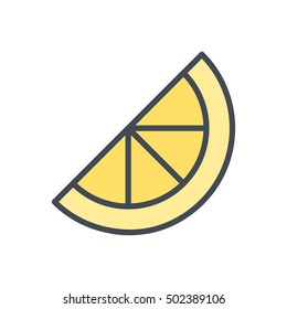 Lemon Slice icon fruits colored food