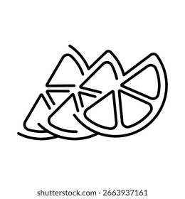 Icono de rodaja de limón que resalta el aspecto interno característico de esta fruta. Ideal para el diseño de alimentos, logotipos y gráficos creativos.