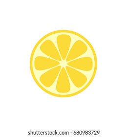 Lemon slice icon isolated on white background. Vector illustration