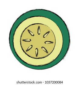 lemon slice icon over white background vector illustration