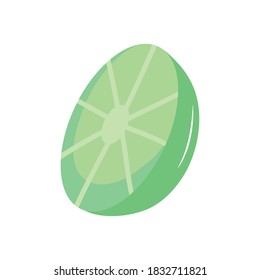 lemon slice icon over white background, flat style, vector illustration