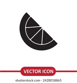 Lemon slice icon vector simple flat illustration on white background..eps