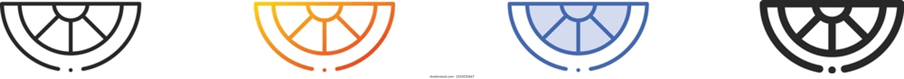 lemon slice icon.Thin Linear, Gradient, Blue Stroke and bold Style Design Isolated On White Background