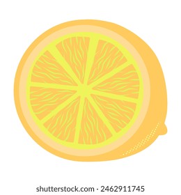 lemon slice illustration with orange color