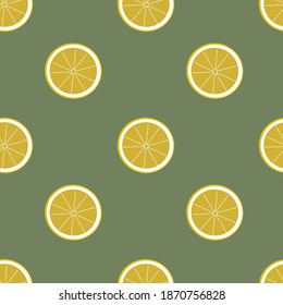 Ilustración de corte de limón patrón ininterrumpido.Ideal para textiles, tela, papel envolvente, scrapbooking, motivos cerámicos.