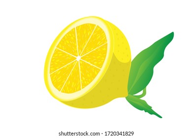 Lemon slice isolated on white background