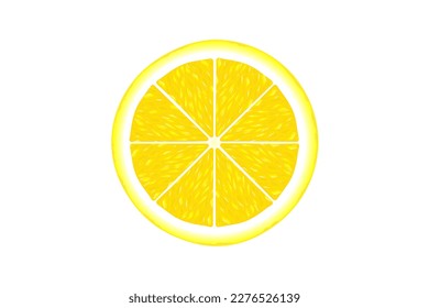 Lemon slice isolated on white background