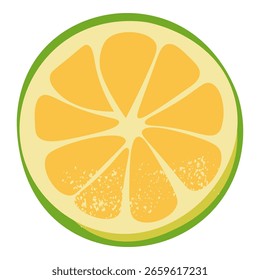 Lemon slice isolated on white background