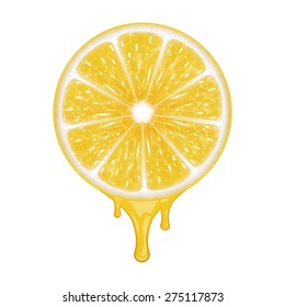 Lemon slice isolated on white. EPS10 vector