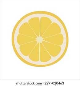 Lemon slice isolated vector citrus