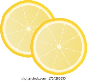 lemon slice isolated vector illustration