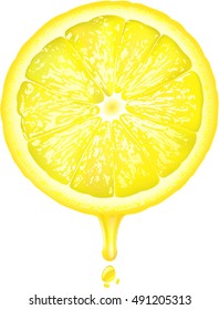 lemon slice with juice