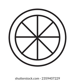 Lemon slice line icon. Citrus fruit outline vector icon. Symbol, logo illustration. on white background..eps