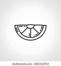Zitronenseitensymbol. Lineares Lemonschnitt-Symbol