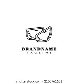 Logo-Design-Vorlage für Zitronenscheibe Schwarz Moderne einzelne Vektorgrafik